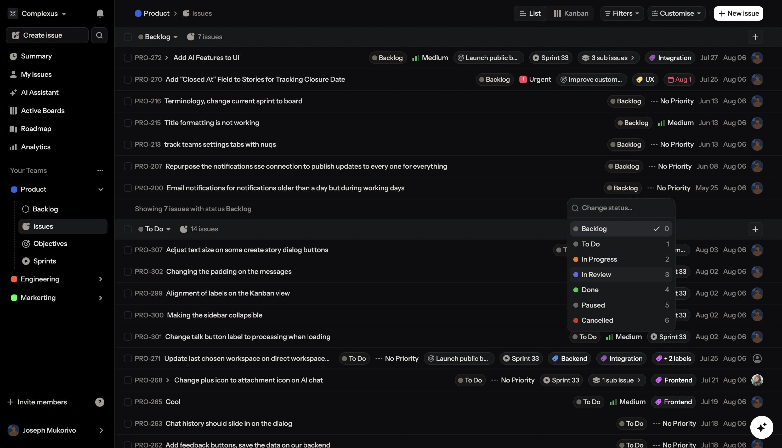 List stories